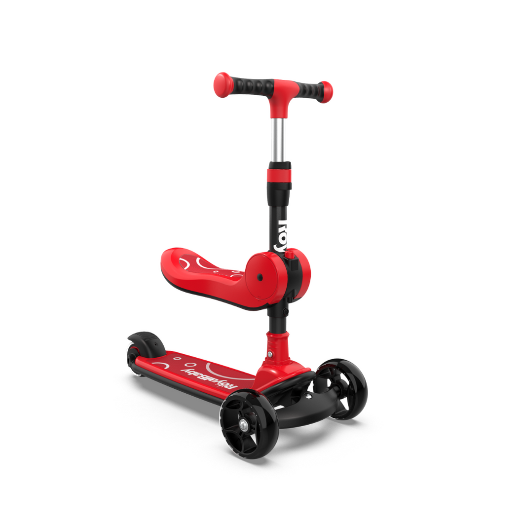 RoyalBaby 2 in 1 Toddler Kids Scooter w/ Seat(089M)-Red