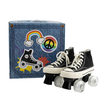 Load image into Gallery viewer, Squad Skates Canvas Sneaker Skates Chucks Roller Skate for Men Women (E033) EU36 to EU43 in Black