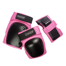 Load image into Gallery viewer, Chaser 6 pcs. Knee Elbow Wrist Pads Sports Protective Gear Set for Skating Skateboarding Cycling Kick Scooter (E028) Small to Large -Pink
