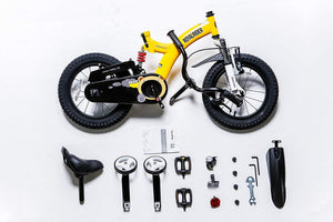 RoyalBaby Kids Bike 16" Yellow for 4-7 Years Old Flying Bear Full Suspension Bike