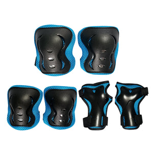 Chaser Kids Protector Set Arm Knee Wrist Protector Set for Scooter Bike -Black/Blue