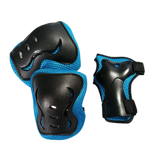 Chaser Kids Protector Set Arm Knee Wrist Protector Set for Scooter Bike -Black/Blue