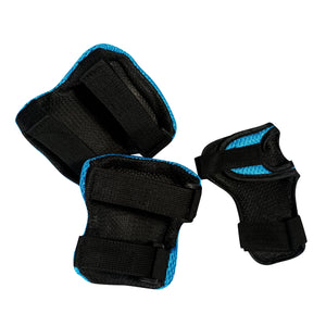 Chaser Kids Protector Set Arm Knee Wrist Protector Set for Scooter Bike -Black/Blue