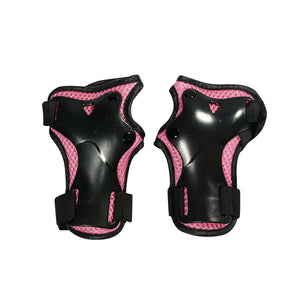 Chaser Kids Protector Set Arm Knee Wrist Protector Set for Scooter Bike -Black/Pink