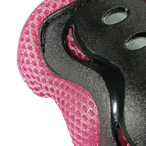 Chaser Kids Protector Set Arm Knee Wrist Protector Set for Scooter Bike -Black/Pink