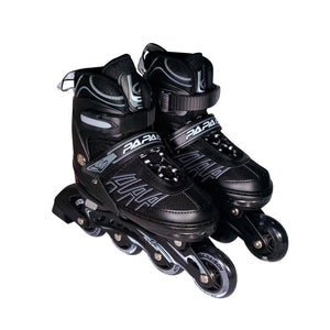 PA Papaison Adjustable Inline Roller Skates (E030) Medium/Large/XLarge - Black