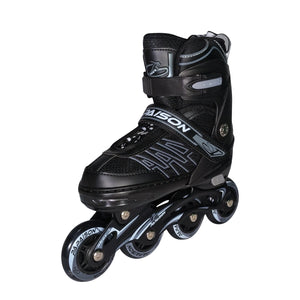 PA Papaison Adjustable Inline Roller Skates (E030) Medium/Large/XLarge - Black