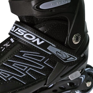 PA Papaison Adjustable Inline Roller Skates (E030) Medium/Large/XLarge - Black
