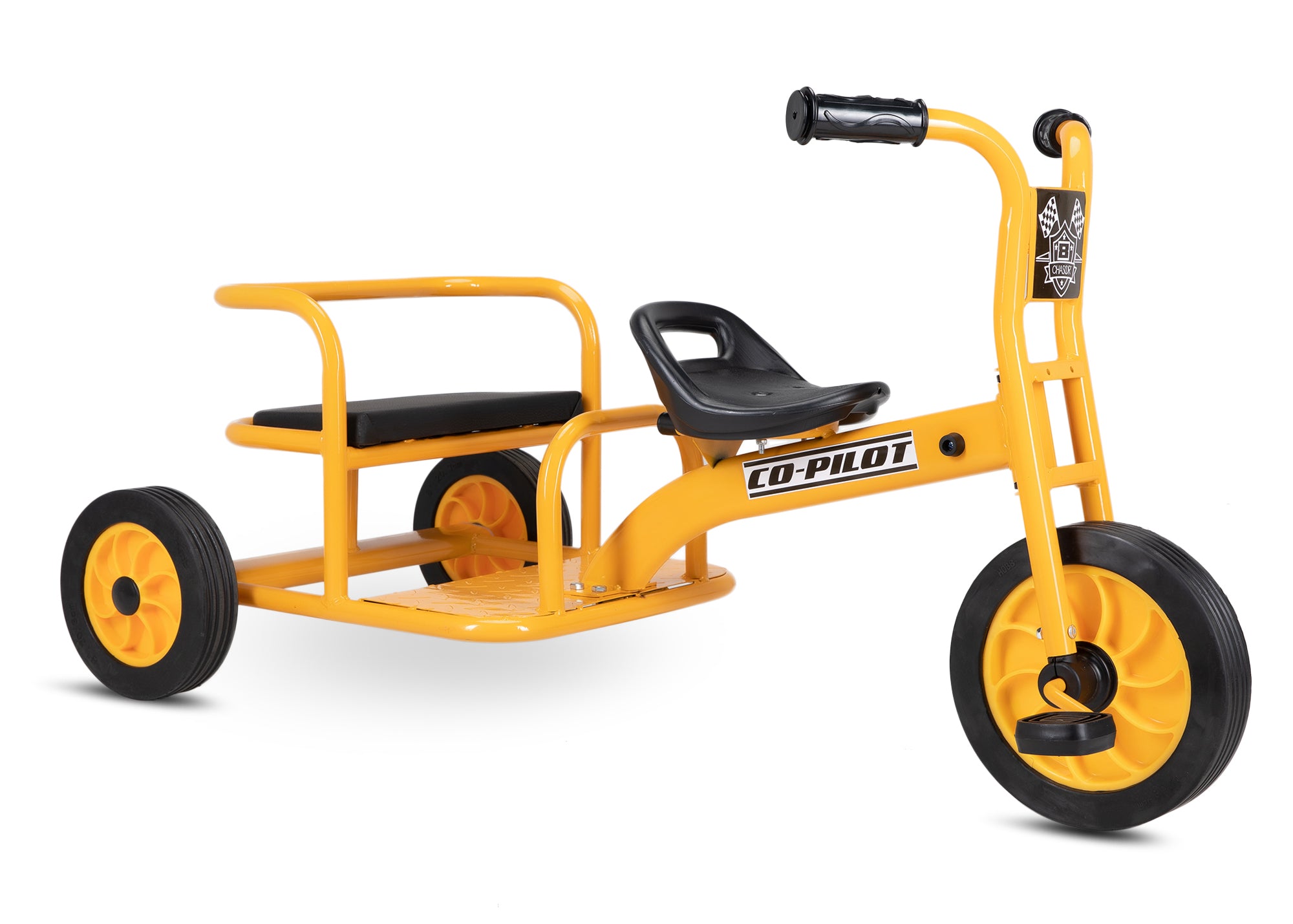 Chaser Bike with Sidecar for Kids in Co-Pilot Trike(E063-HQBB-5107)-Yellow