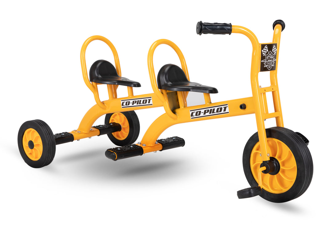 Chaser Bike with Sidecar for Kids 2 in 1 Co-Pilot Trike(E064-HQBB-5166)-Yellow