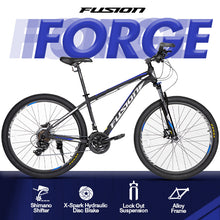 Load image into Gallery viewer, Fusion Forge Hydraulic Alloy Mountain Bike 27.5&quot; or 29&quot; in Matte Black P. Silver