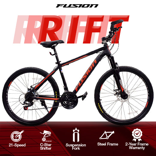Fusion Rift Steel MTB Black/Red - Main Image