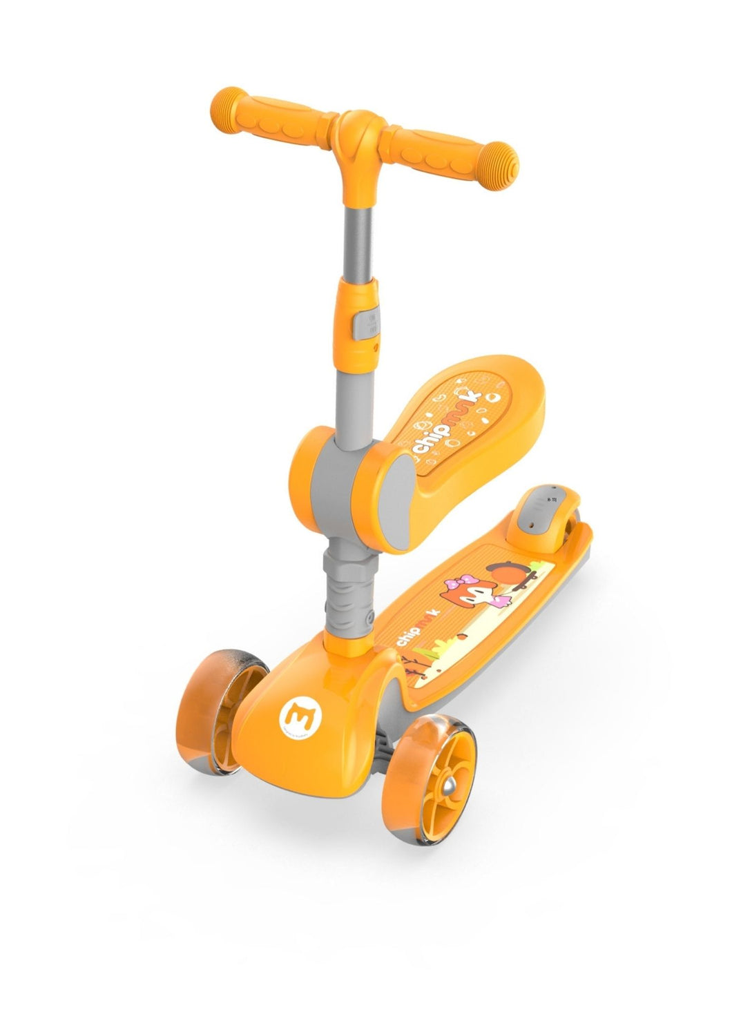 RoyalBaby Chipmunk 2 in 1 Toddler Kids Scooter w/ Seat (CM-S2)-Orange