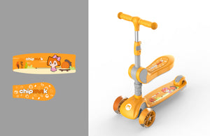RoyalBaby Chipmunk 2 in 1 Toddler Kids Scooter w/ Seat (CM-S2)-Orange