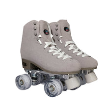 Load image into Gallery viewer, Squad Skates Vibe Suede Roller Skates 4 Wheels EU35.5/US6 to EU44/US12 in Silver Clear