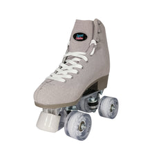 Load image into Gallery viewer, Squad Skates Vibe Suede Roller Skates 4 Wheels EU35.5/US6 to EU44/US12 in Silver Clear