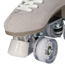 Load image into Gallery viewer, Squad Skates Vibe Suede Roller Skates 4 Wheels EU35.5/US6 to EU44/US12 in Silver Clear
