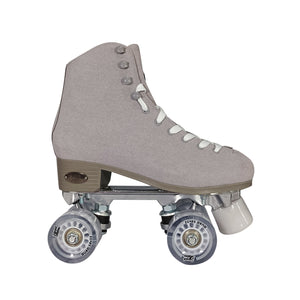 Squad Skates Vibe Suede Roller Skates 4 Wheels EU35.5/US6 to EU44/US12 in Silver Clear
