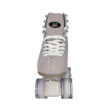 Load image into Gallery viewer, Squad Skates Vibe Suede Roller Skates 4 Wheels EU35.5/US6 to EU44/US12 in Silver Clear