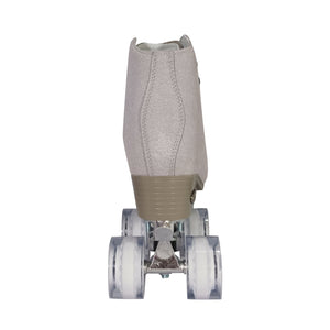 Squad Skates Vibe Suede Roller Skates 4 Wheels EU35.5/US6 to EU44/US12 in Silver Clear