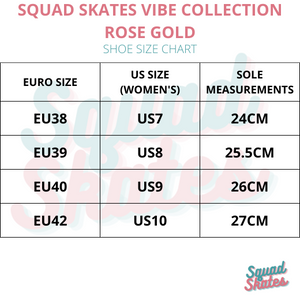 Squad Skates Vibe Roller Skates (BL-01) EU38/US7 to EU42/US10-Rose Gold