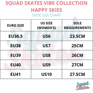 Squad Skates Vibe Roller Skates (BL-02) EU38/US7 to EU42/US10-Happy Skies