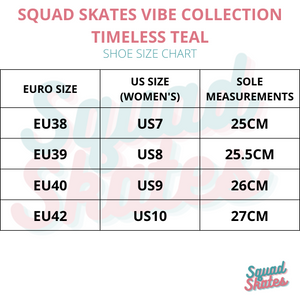 Squad Skates Vibe Roller Skates (BL-01) EU38/US7 to EU42/US10-Timeless Teal