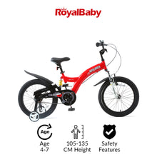 Load image into Gallery viewer, RoyalBaby Kids Bike 16&quot; Red for 4-7 Years Old Flying Bear Full Suspension Bike