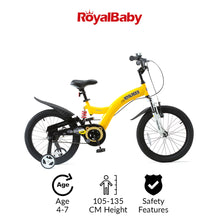 Load image into Gallery viewer, RoyalBaby Kids Bike 16&quot; Yellow for 4-7 Years Old Flying Bear Full Suspension Bike
