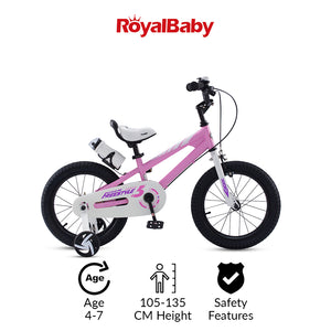 RoyalBaby Kids Bike 16" Pink for 4-7 Years Old BMX Freestyle
