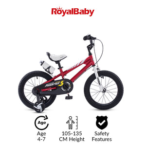 RoyalBaby Kids Bike 16" Red for 4-7 Years Old BMX Freestyle