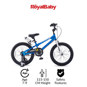 RoyalBaby Kids Bike 18" Blue for 6-9 Years Old BMX Freestyle