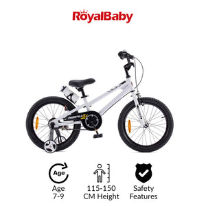 RoyalBaby Kids Bike 18" White for 6-9 Years Old BMX Freestyle
