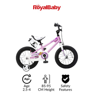 RoyalBaby Kids Bike 12" Pink for 2-5 Years Old BMX Freestyle