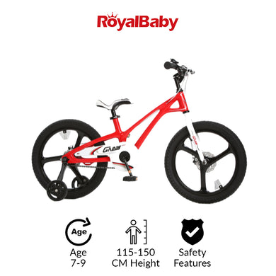 RoyalBaby Kids Bike Galaxy Fleet Plus Magnesium 18'' Red for 6-9 Years Old (RB16-27)