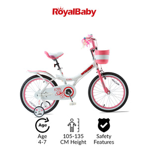 RoyalBaby Girls Kids Bike 16" White for 4-7 Years Old Jenny Girls Bike