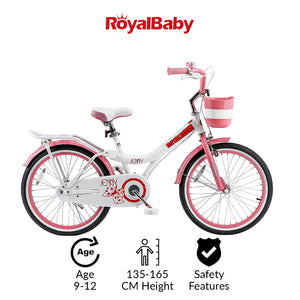 RoyalBaby Girls Kids Bike 20" White for 8-12 Years Old Jenny Girls Bike