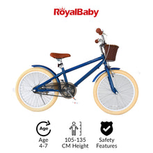Load image into Gallery viewer, RoyalBaby Macaron Kids Vintage Bike 16&#39;&#39; Kids Bike (16B-6.3)- Dark Blue