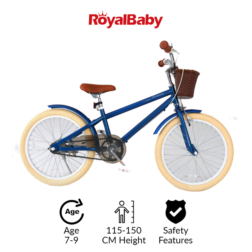 RoyalBaby Macaron Kids Vintage Bike 18'' Kids Bike (18B-6.3) - Dark Blue