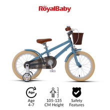 Load image into Gallery viewer, RoyalBaby Macaron Kids Vintage Bike 16&#39;&#39; for 4-7 Years Old(16B-6.3)- Light Blue