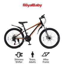 Load image into Gallery viewer, RoyalBaby RoyAlloy Mountain Bike 24&quot; 21-S(24-25)-Black