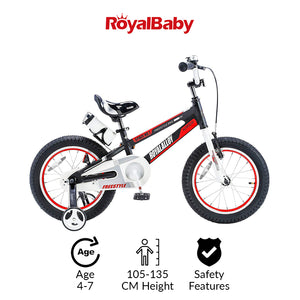 RoyalBaby Kids Bike 16" Black for 4-7 Years Old Space No. 1 Aluminum Kids Bike