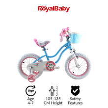 Load image into Gallery viewer, RoyalBaby Kids Bike 16&quot; Blue for 4-7 Years Old Star Girl Bike