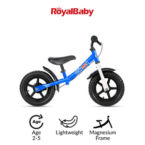 RoyalBaby Chipmunk Steel Balance Bike for 2-5 Years Old with Brake 12"(RB-B8)-Blue
