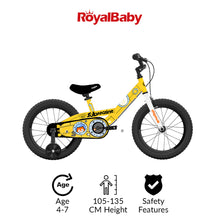 Load image into Gallery viewer, RoyalBaby Chipmunk Kids Bike 16&quot; Yellow for 4-7 Years Old Chipmunk Submarine Bike